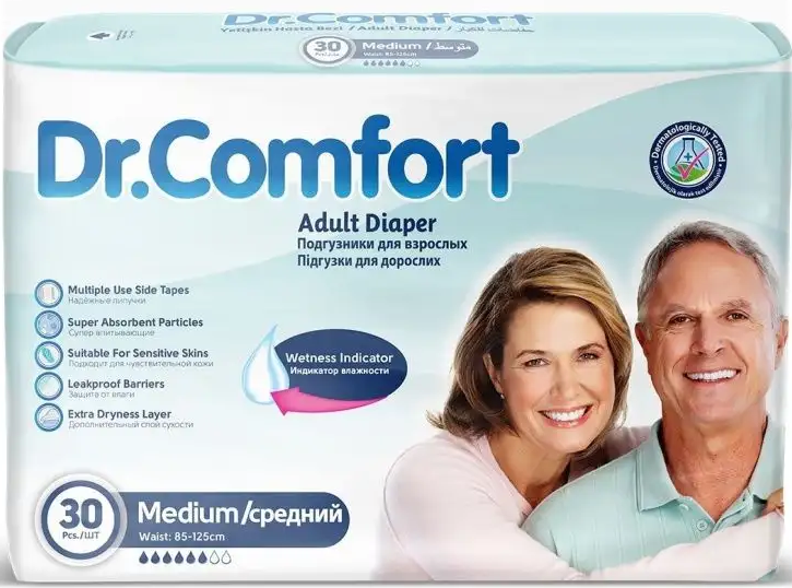 Підгузники для дорослих Dr Comfort Medium 85-125 см 30 шт 6 крапель